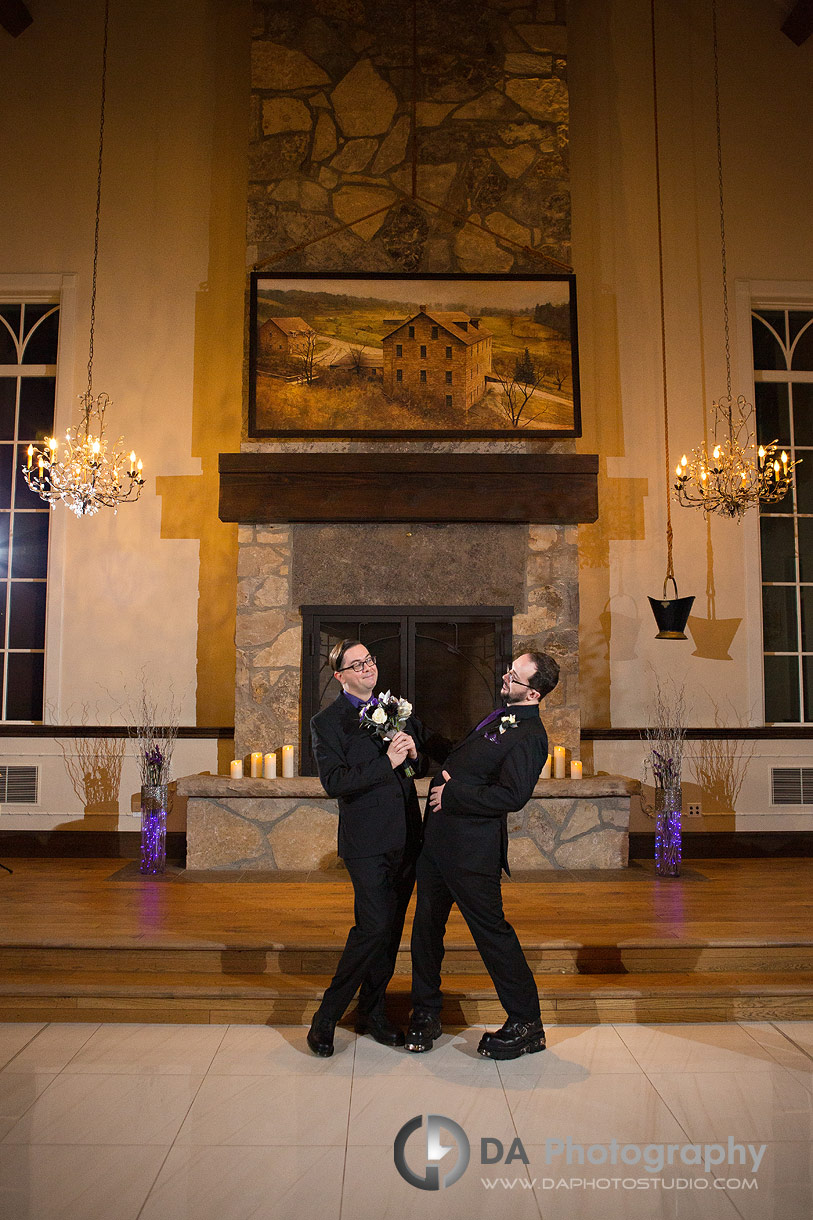 Groom and his best man at a Gothic Wedding