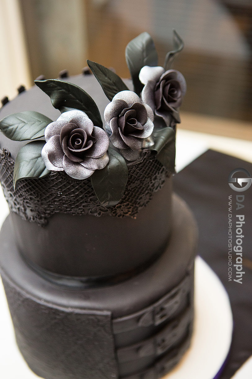 Photo of a black wedding cake