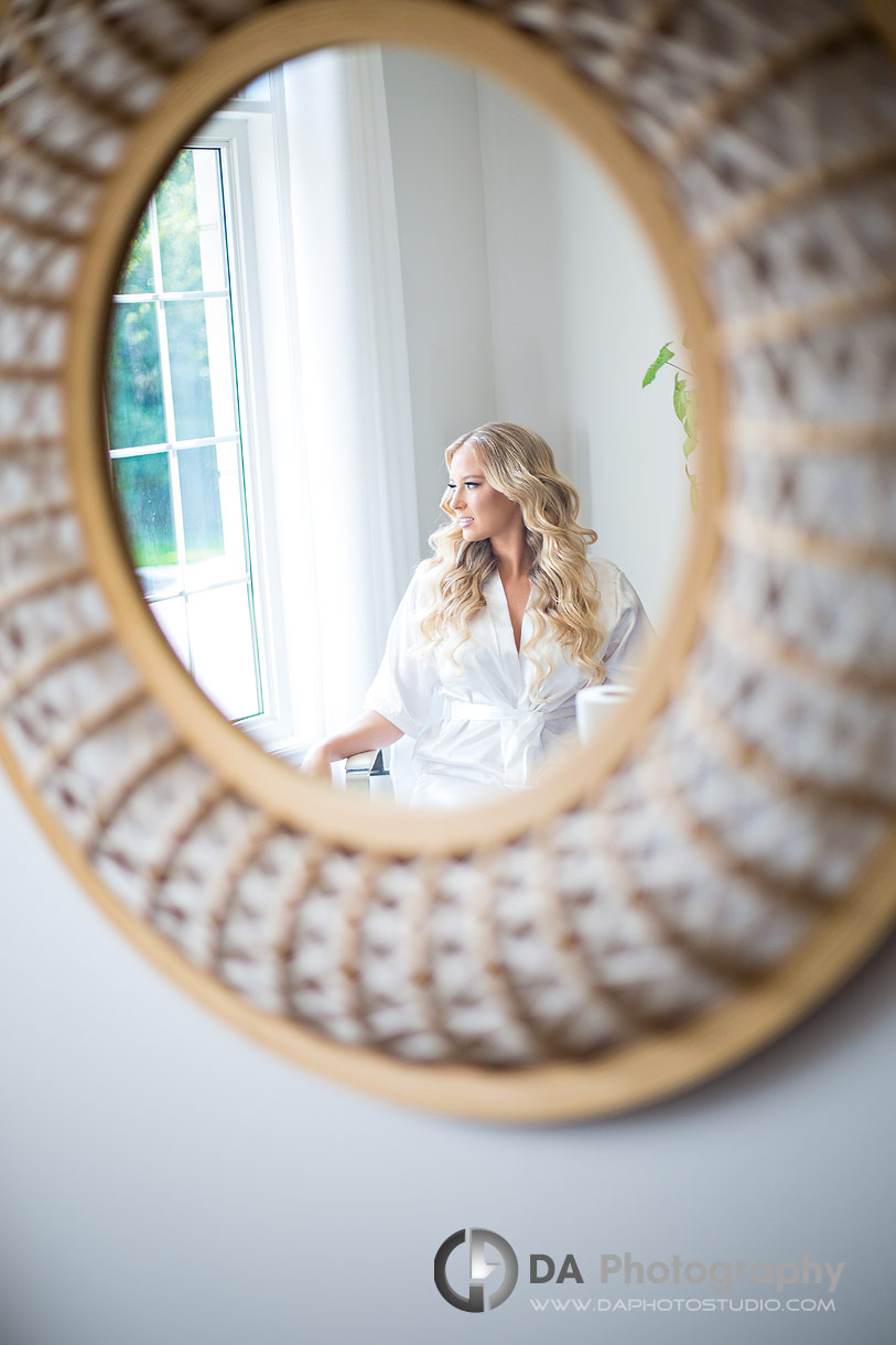 Reflection of a bride in a mirror