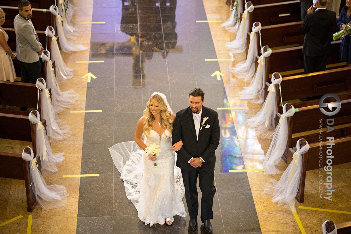 Bride and groom at St. Eugene de Mazenod Parish Church