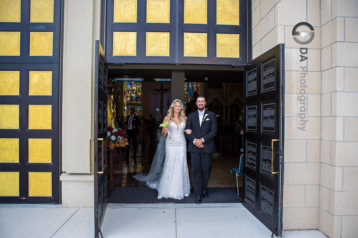 Bride and Groom Exiting St. Eugene de Mazenod Parish Church