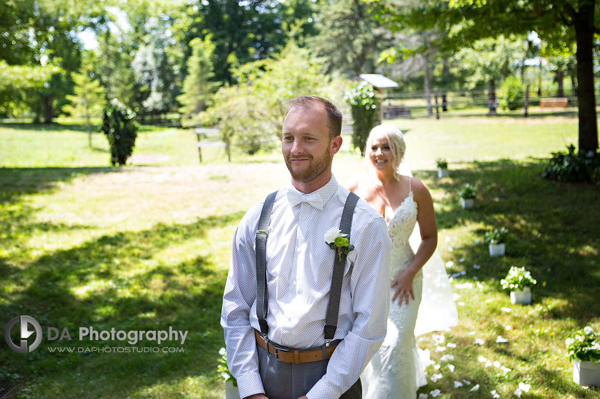 Bride and Groom at Farm wedding