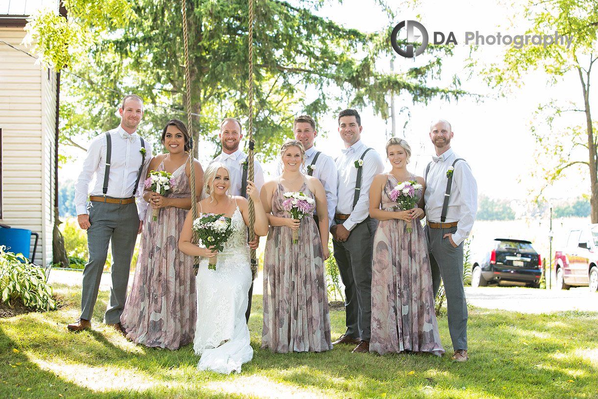 Bridal Party Photo at Farm wedding