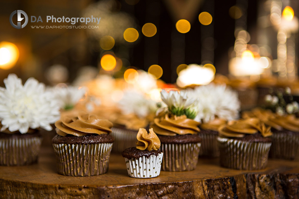 Close up photo of a cupcakes display