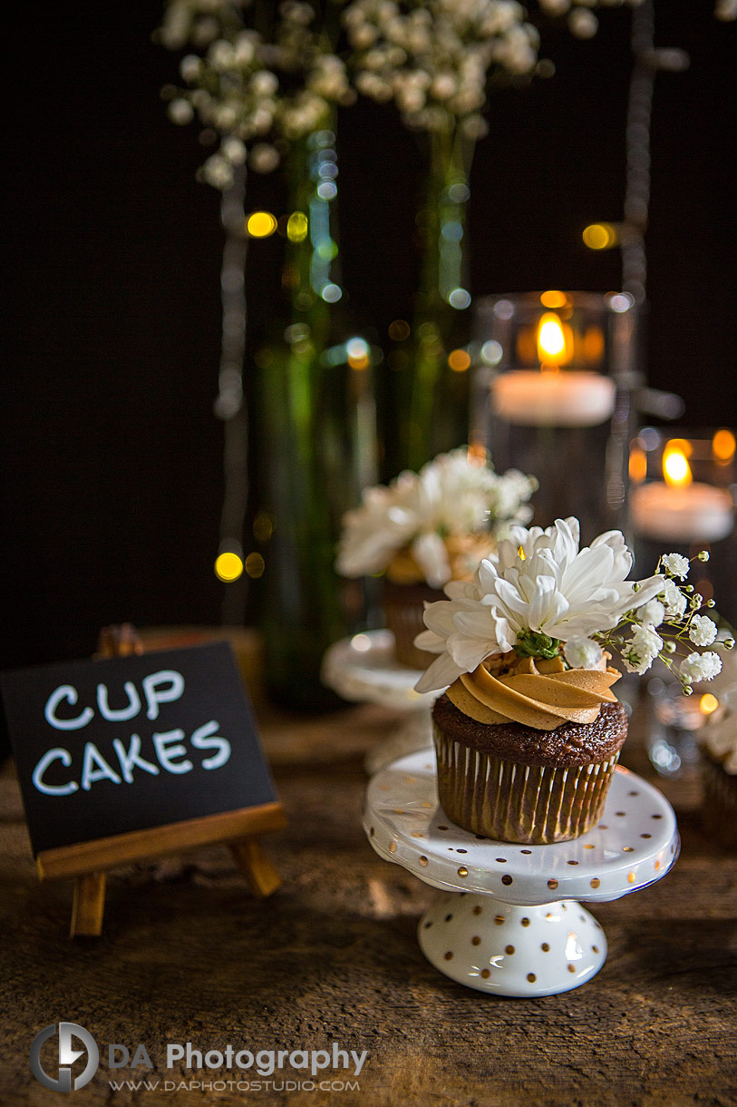 Creative display of cupcakes at farm weddings
