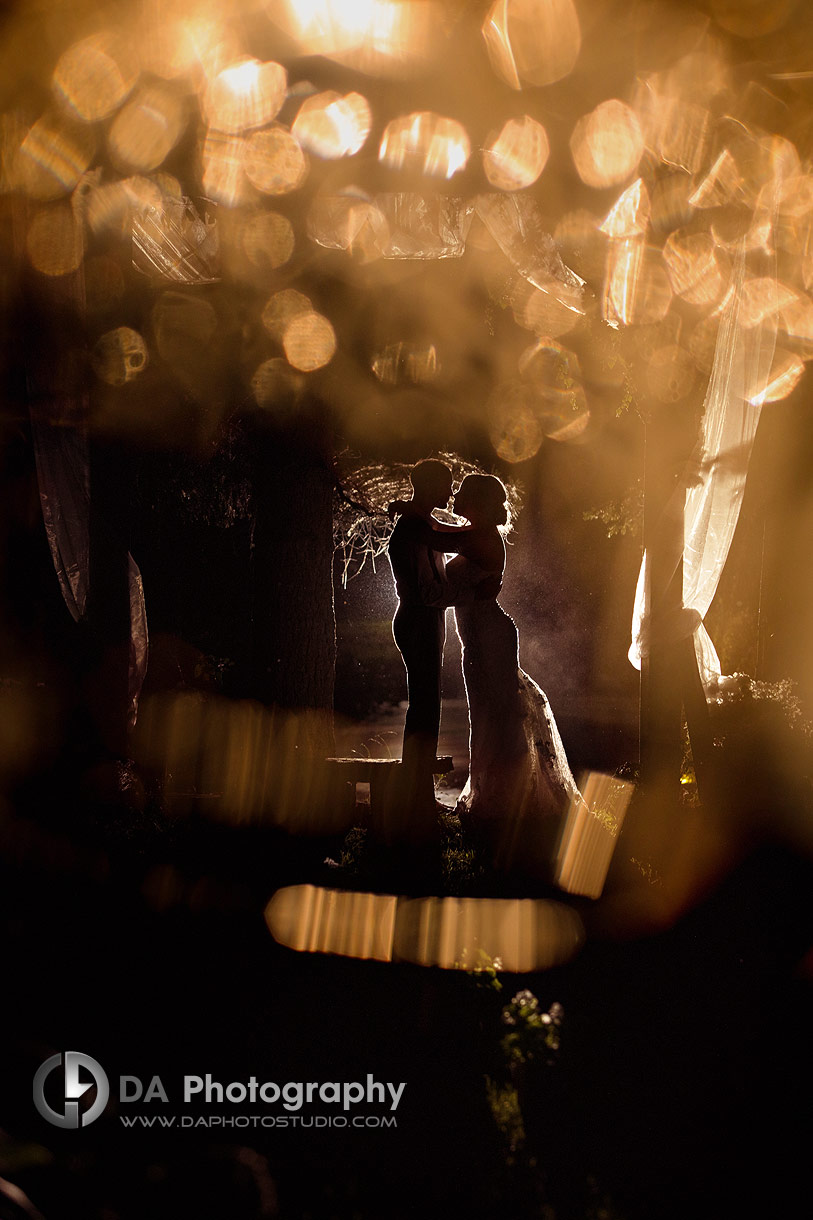 Creative night time Photograph of Farm wedding