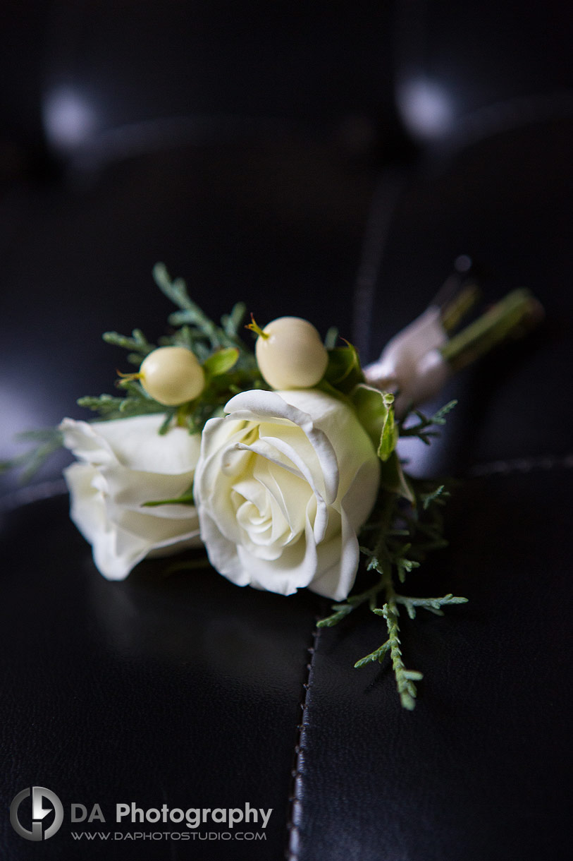 Wedding boutonniere at Niagara Falls Wedding Ceremony