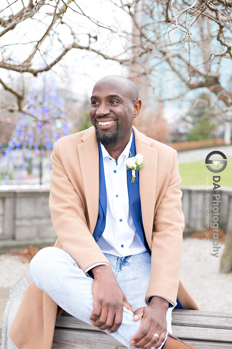 Groom at Wedding Renewal in Niagara Falls 
