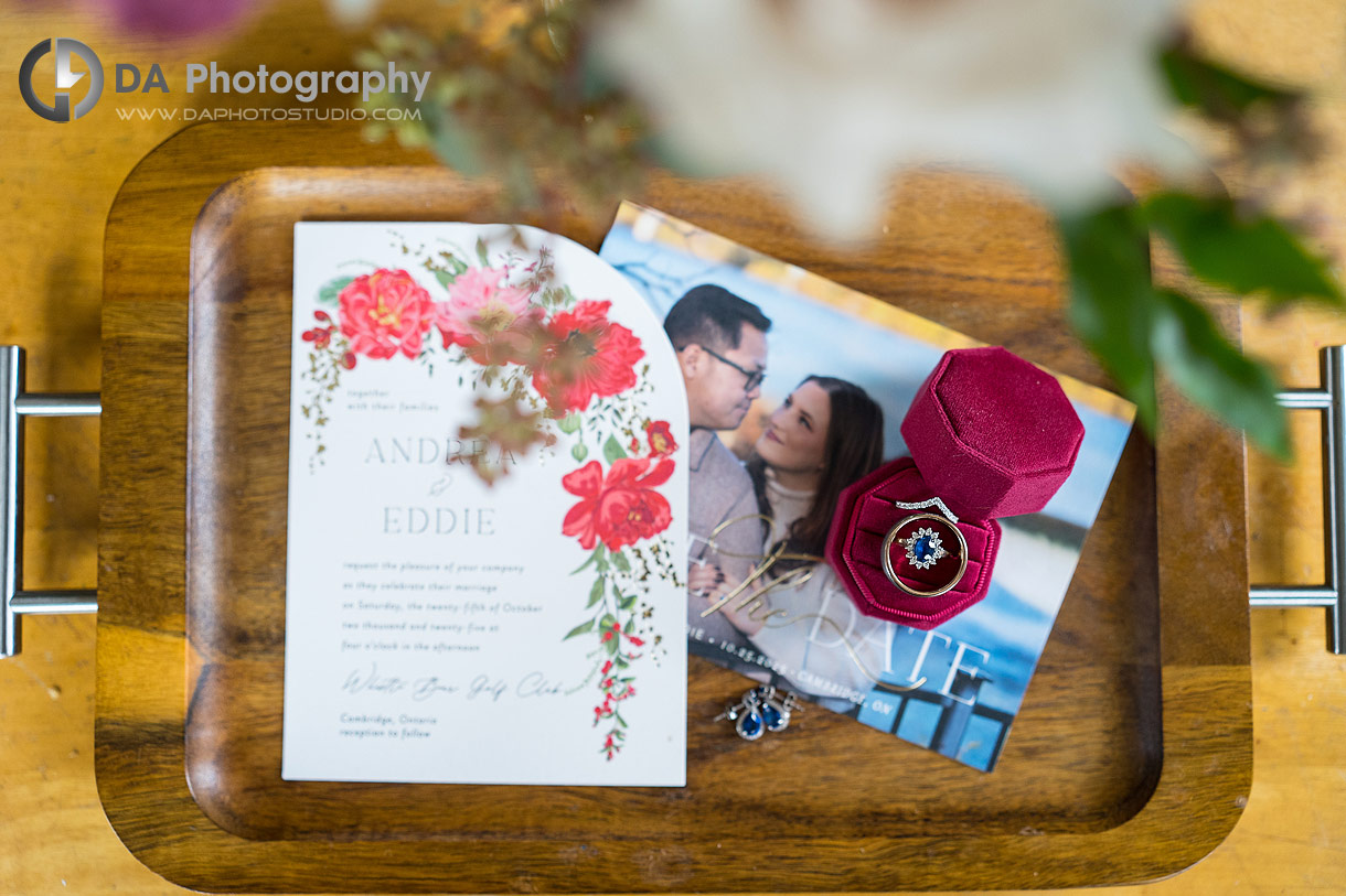Close up photo of an wedding day accessories