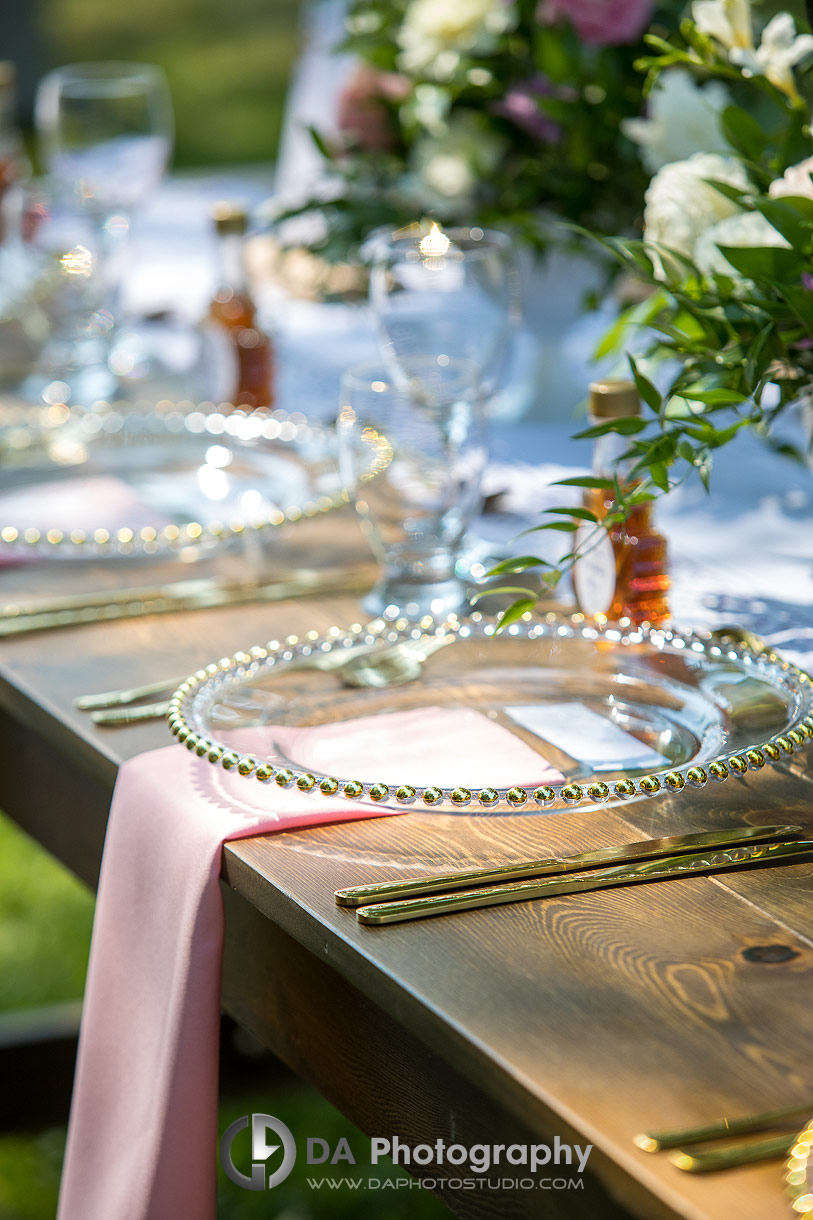 Boho style wedding set up with earthy tones