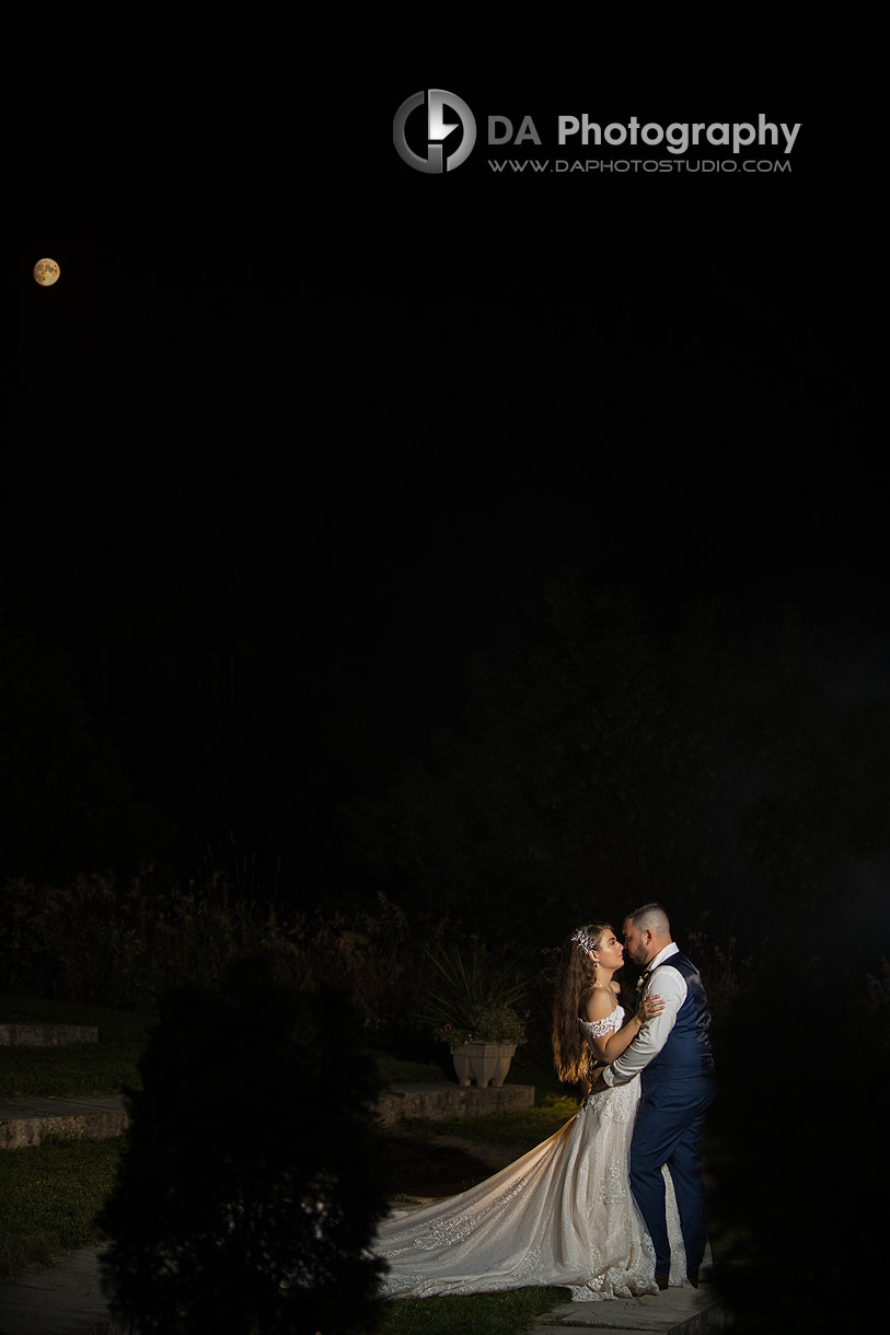 Boho Style Wedding Photo in the night with Full Moon