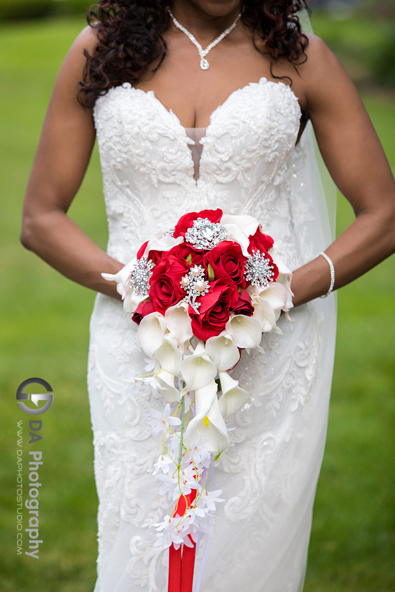 Bride in Brampton with wedding flowers