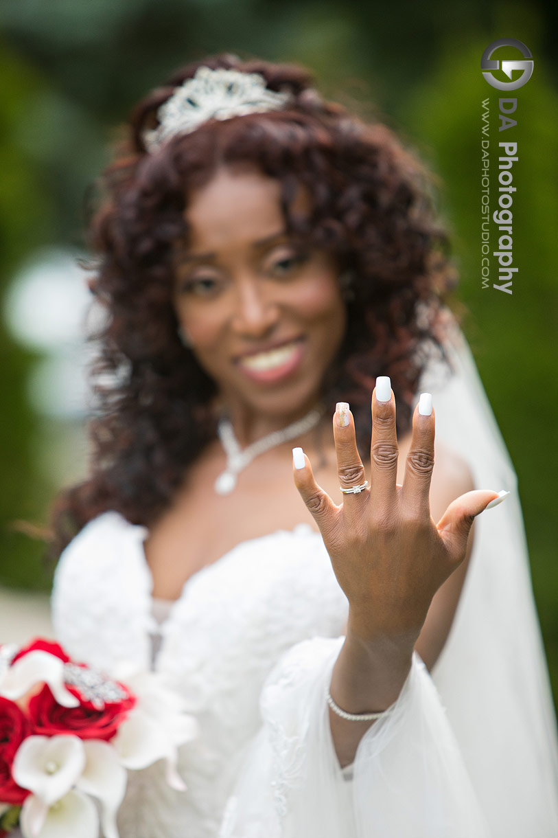 Bride showing her wedding ring