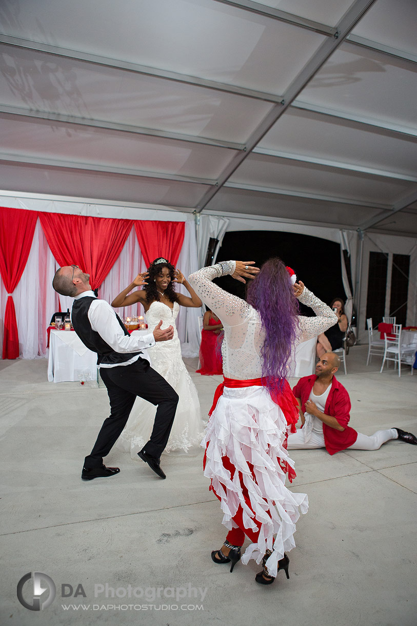 Bride and Groom dancing in a Tent Wedding Reception