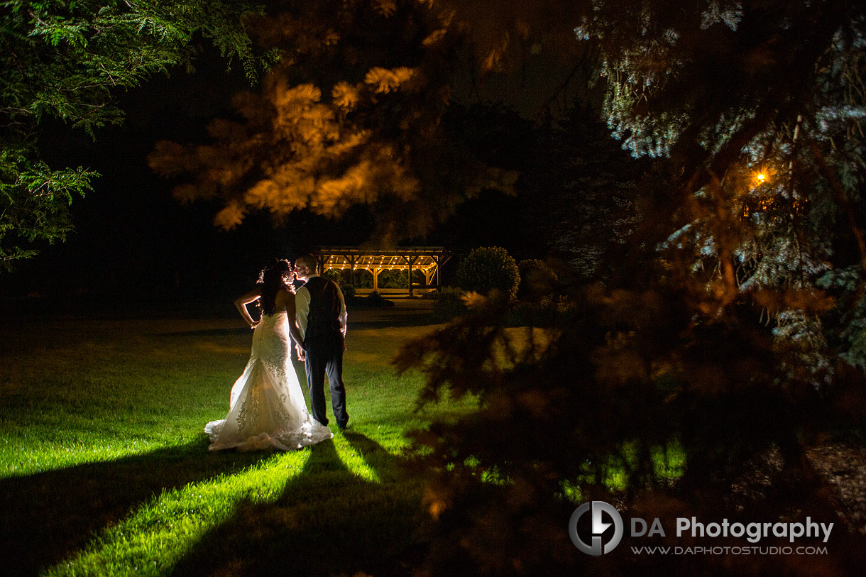 Wedding Photos at night at Terrace on the Green in Brampton