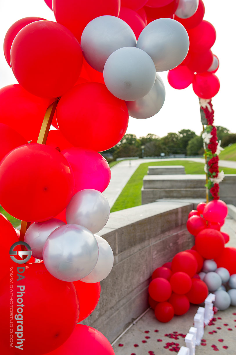 Balloons Proposal setup photo at R.C. Harris Water Treatment Plant