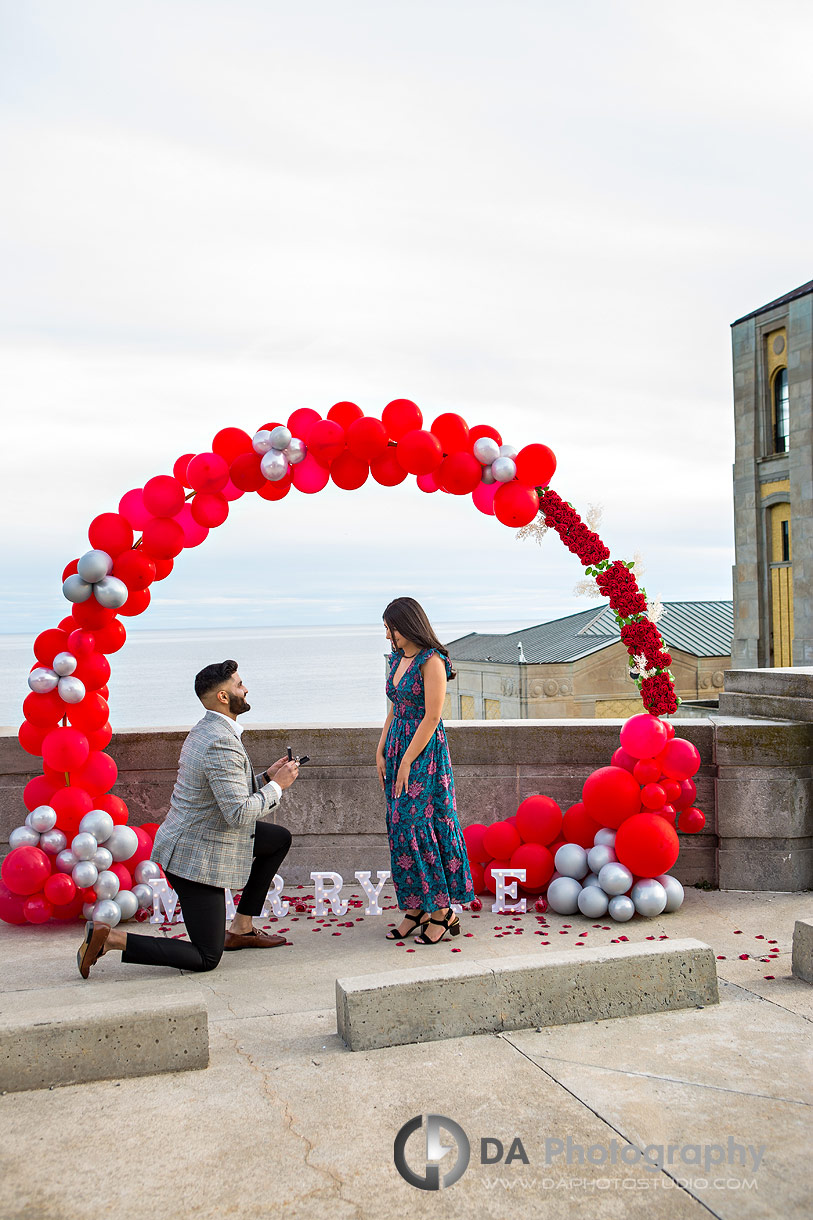 Intimate proposal photo at R.C. Harris Water Treatment Plant