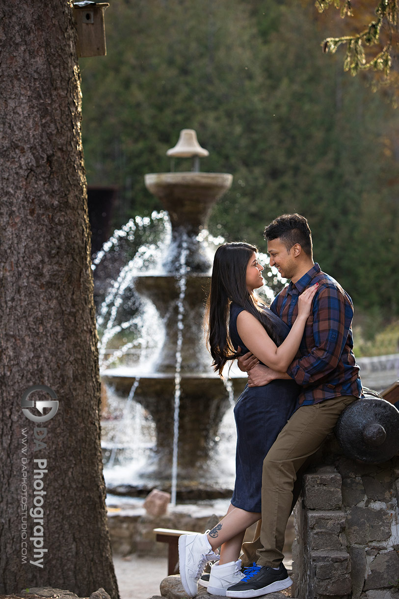 Intimate engagement photos at Forks of the Credit in Caledon