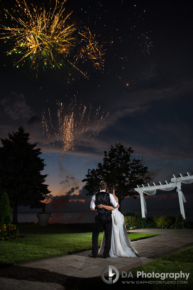 Edgewater Manor Wedding Photographers with fireworks display