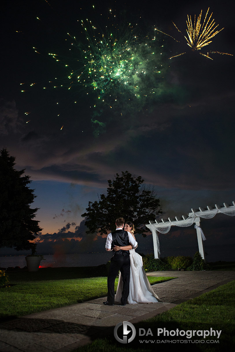 Garden Weddings at Edgewater Manor with fireworks