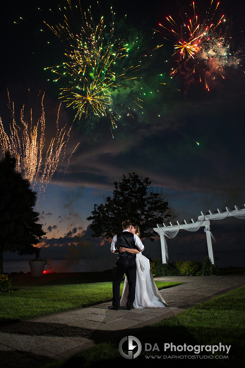 Edgewater Manor Wedding Photos with fireworks