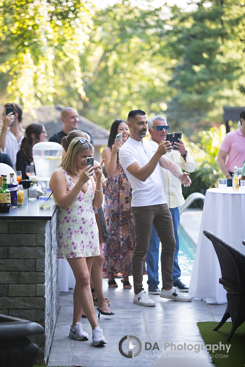 Surprise Proposal Party in backyard