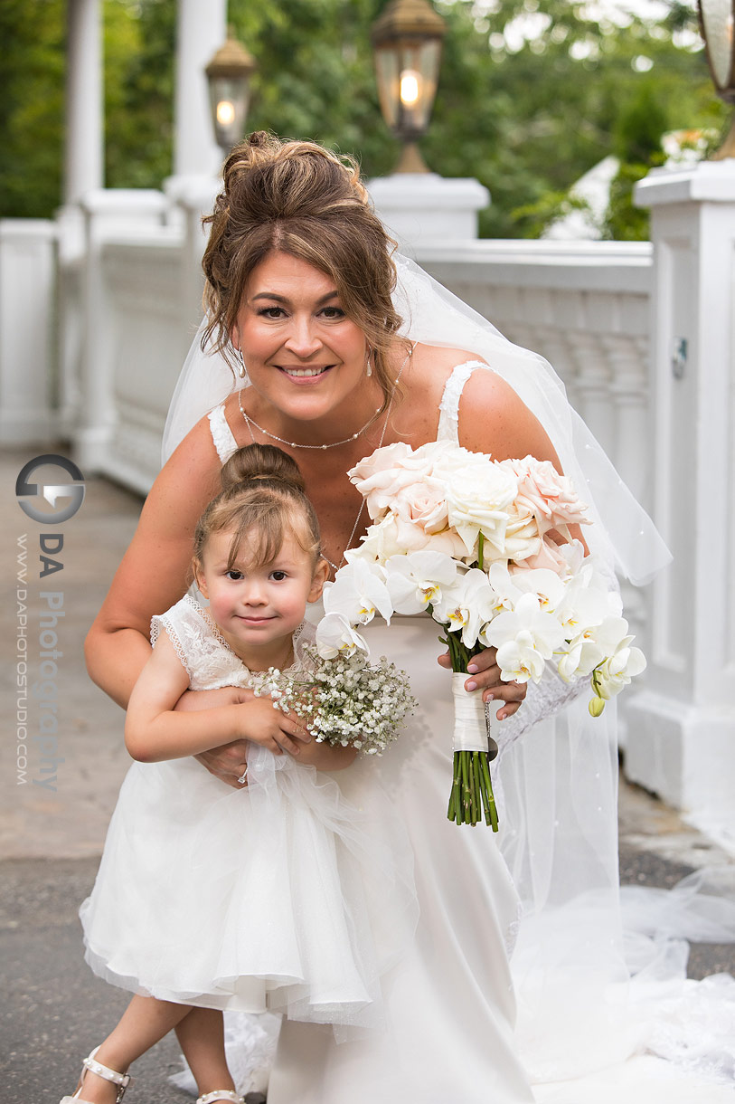 Bride with her flower girl at Paradise Banquet Hall
