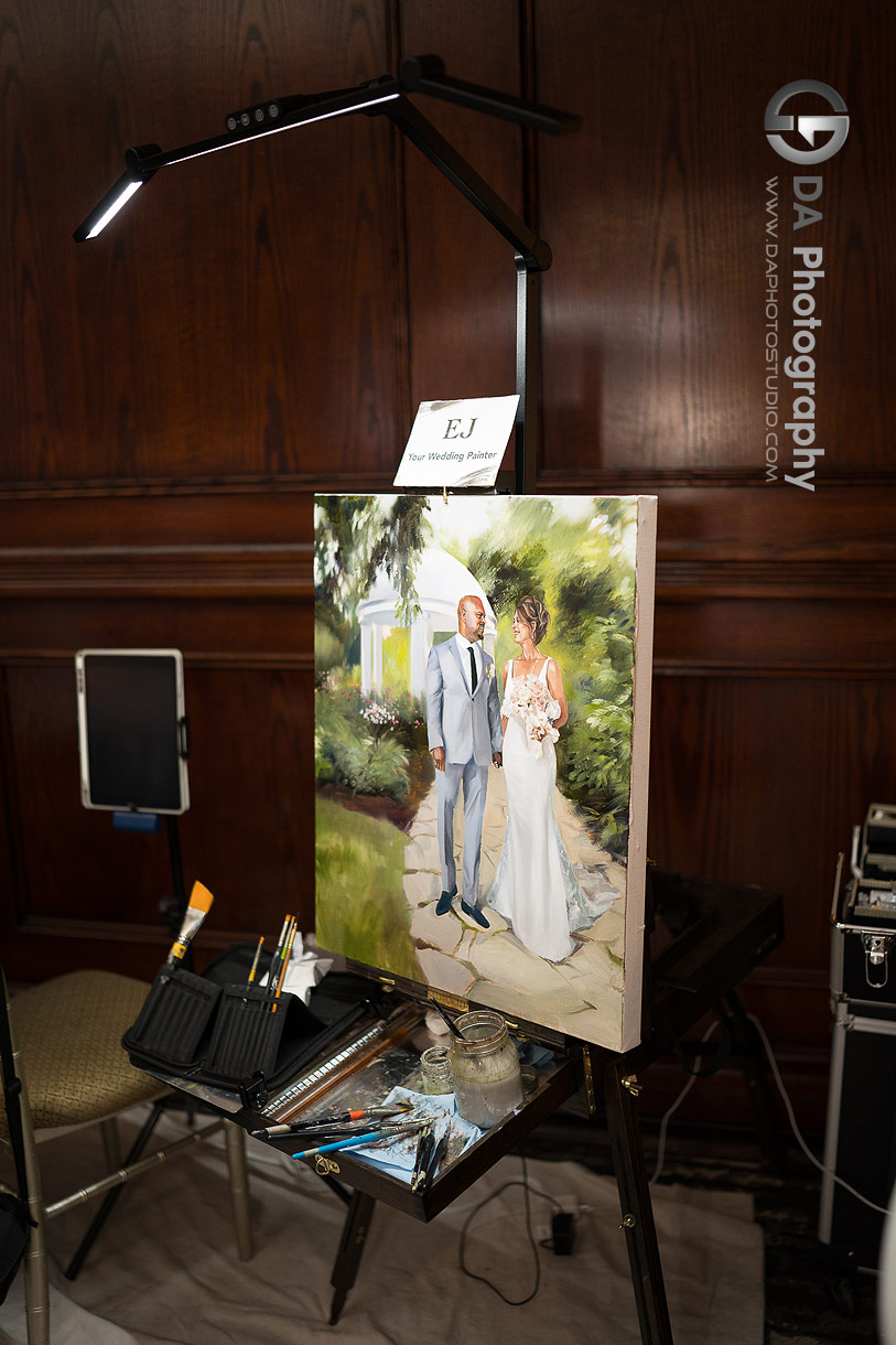 Photo of an Finished canvas by Eunjin live wedding painter 