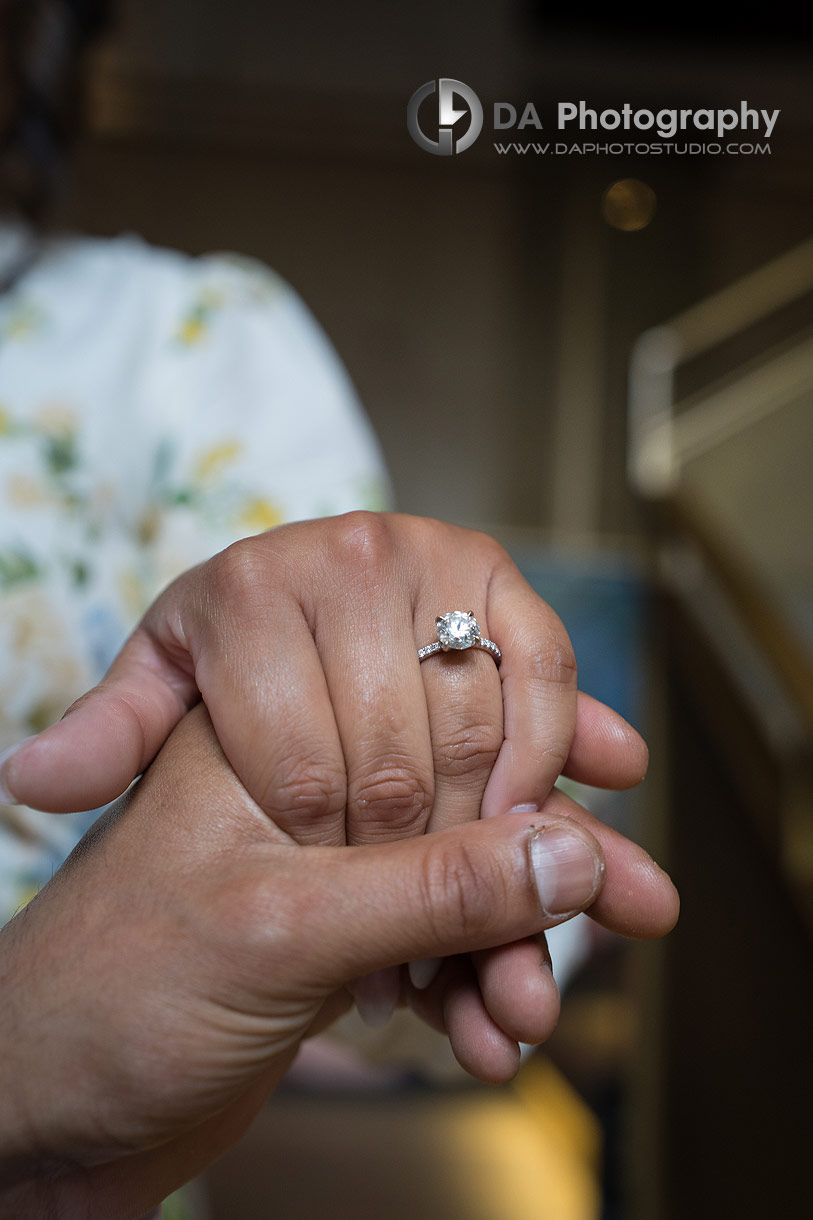 Close up photo of an engagement ring at L'Attico