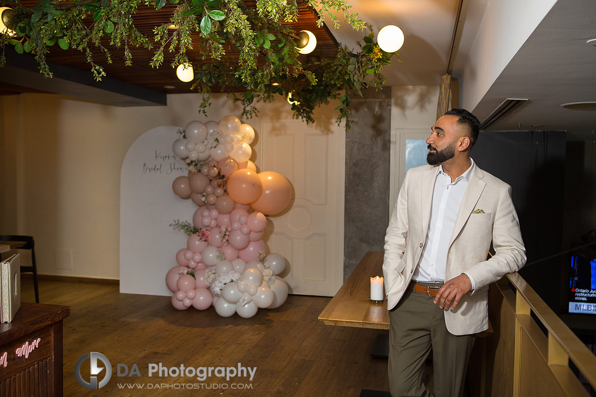 Photo of a groom to be on a bridal shower