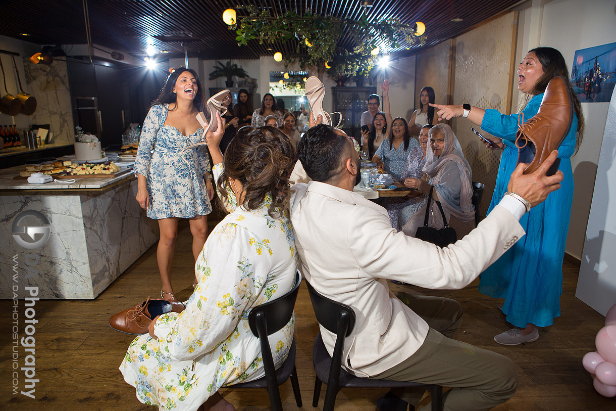 Photo of a shoe game during bridal shower at Oretta King West