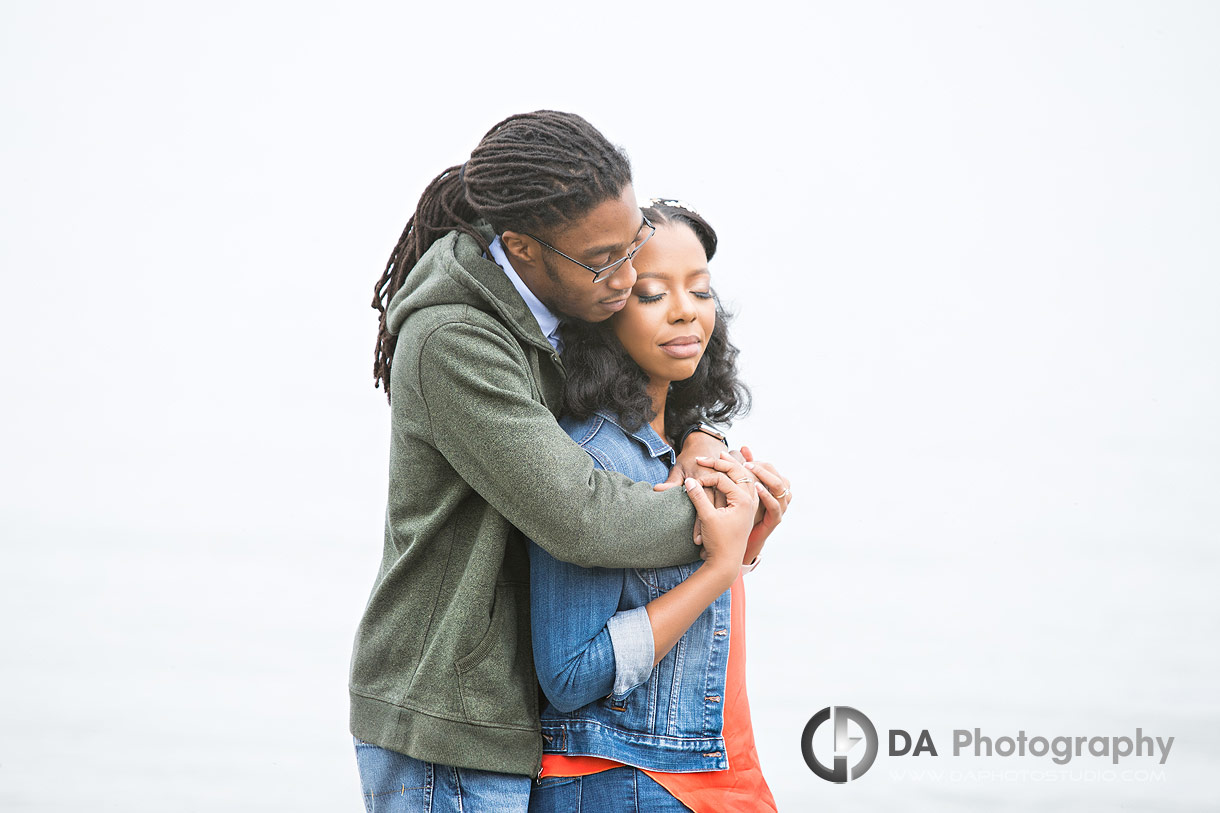 Intimate engagement photos by the lake