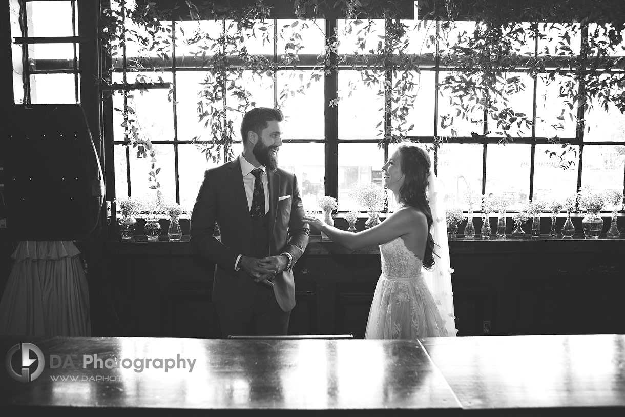 Bride and Groom at Rainhard Brewing Co. in Toronto