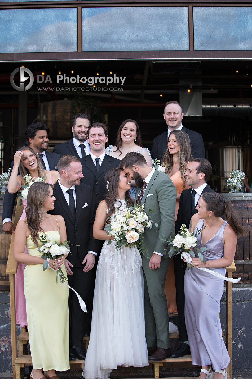 Photo of a bridal party at Rainhard Brewing Co. in Toronto