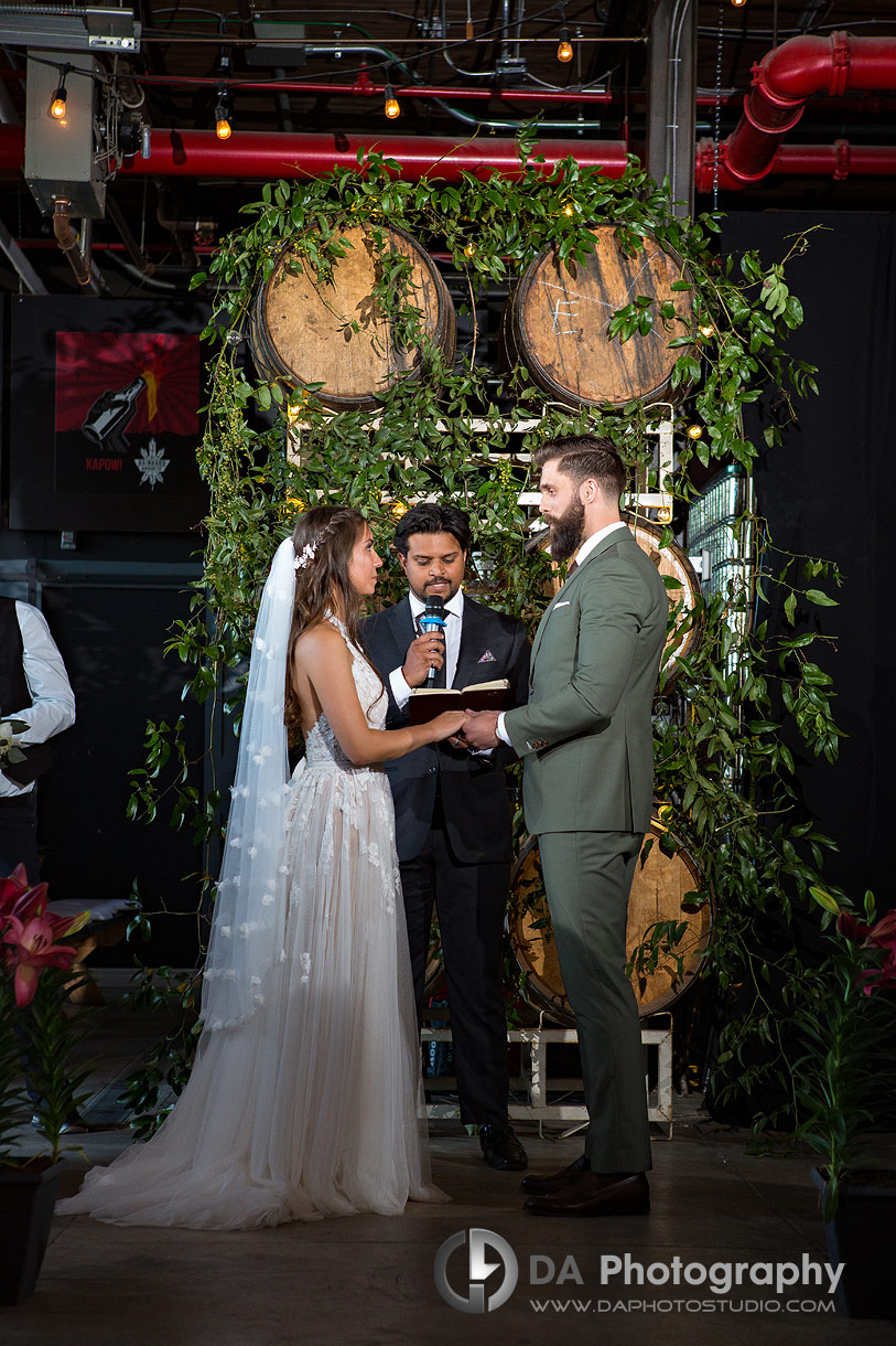 Wedding Ceremony at Rainhard Brewing Co. in Toronto