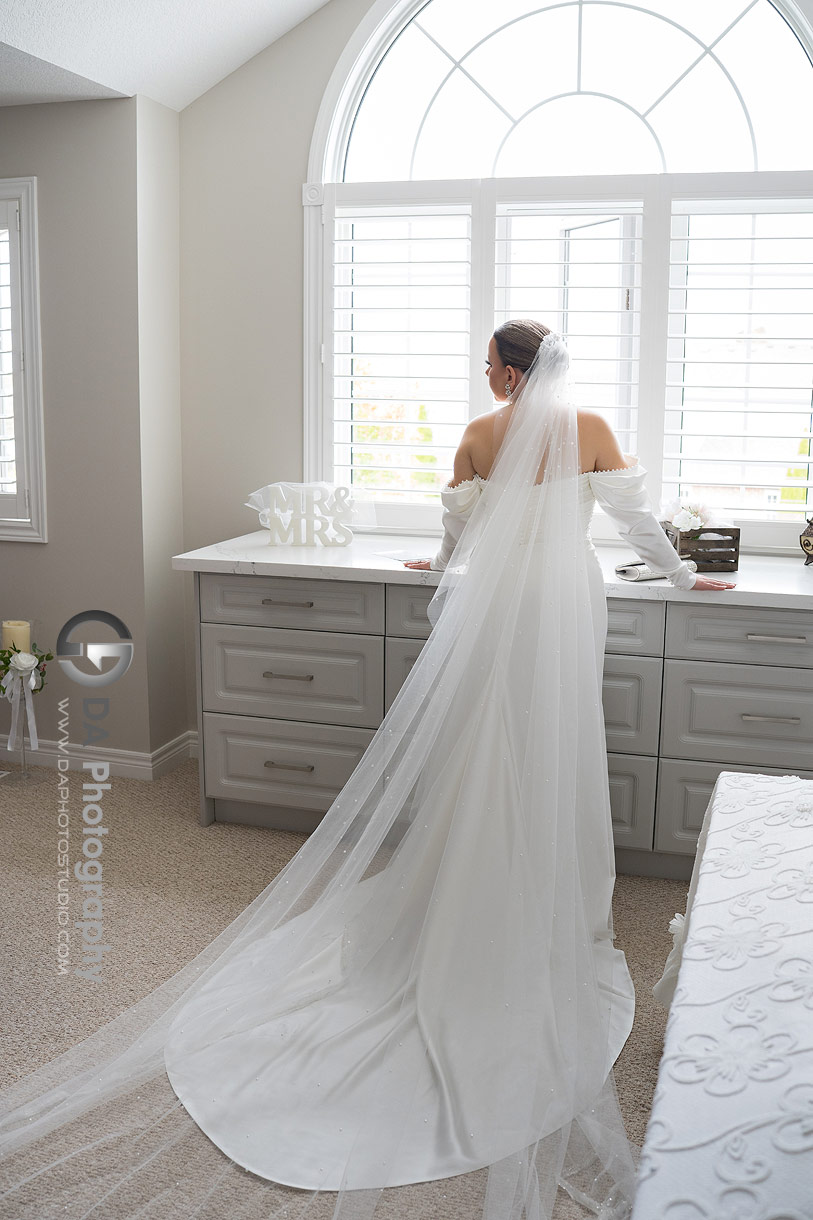 Bride in a wedding dress in Guelph