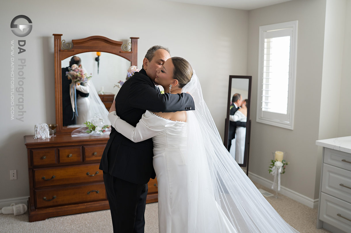 Bride's reveal with her dad on the wedding day