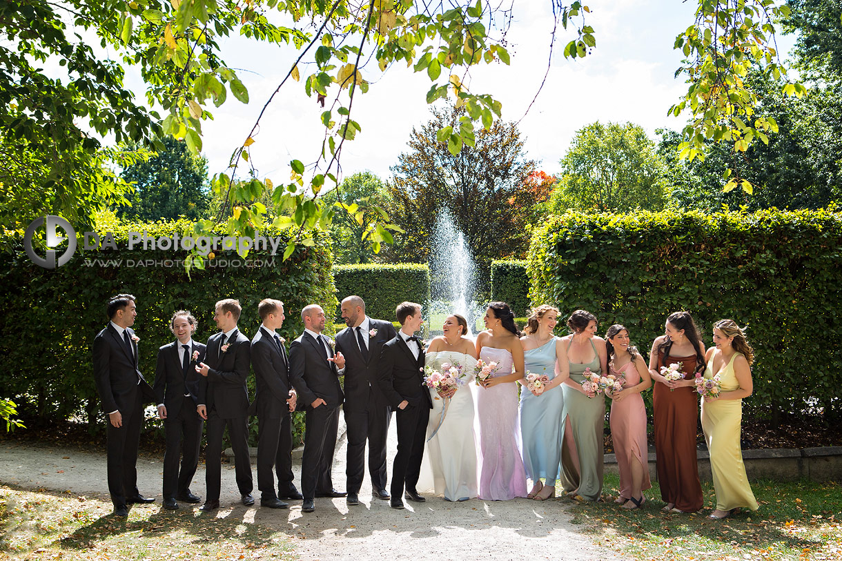 Bridal Party in front of the Italian Garden at The University of Guelph Arboretum