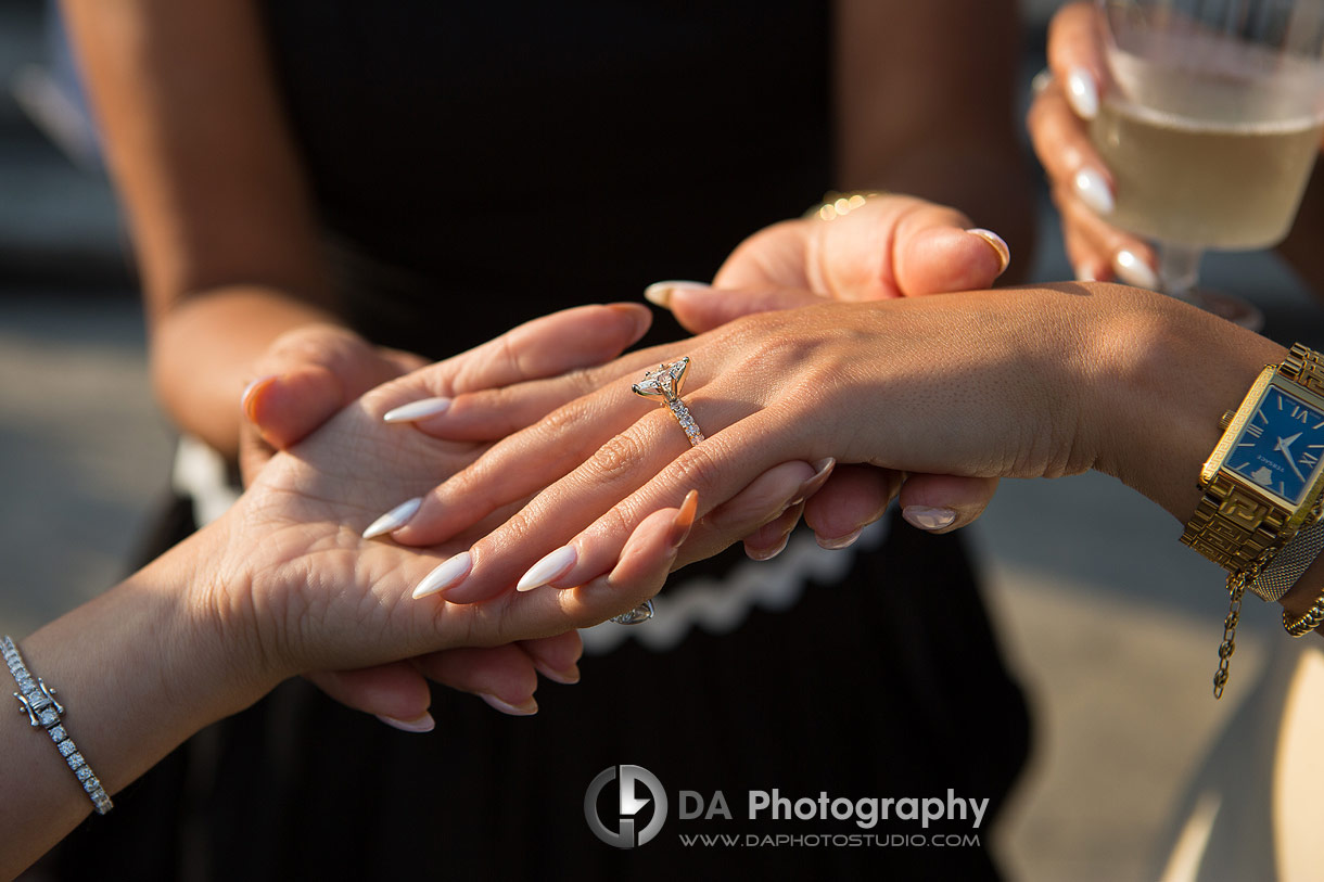 Just proposed girls showing the ring to her family