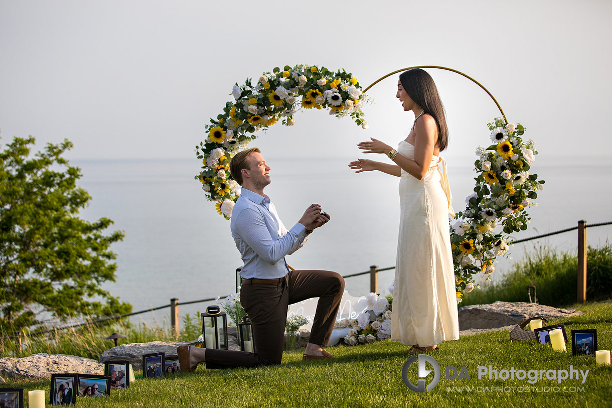 Surprise Proposal in Port Dover by Lake Erie at Sunset