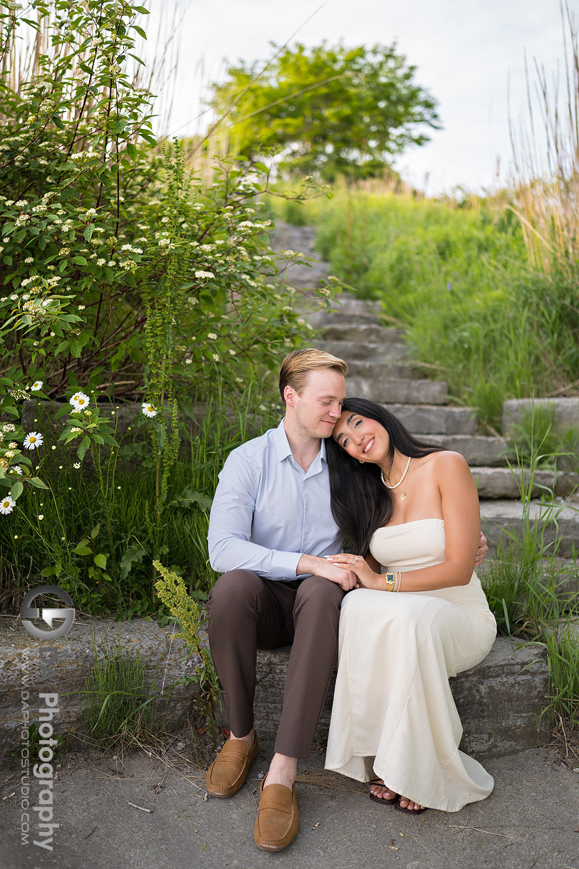Intimate engagement photos at Port Dover by Lake Erie