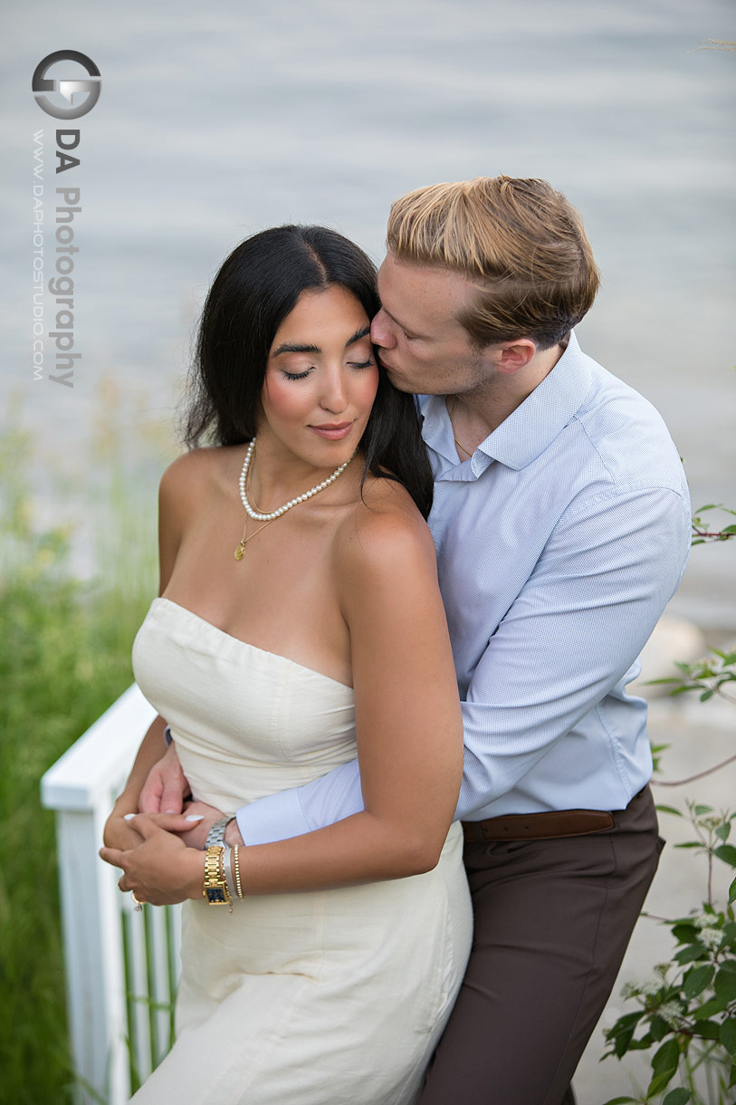 Intimate engagement photos during Golden Hour