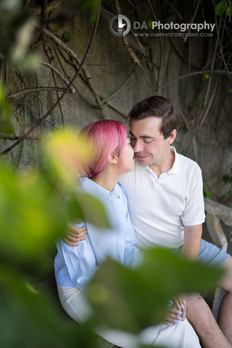 Intimate photos of a couple at the University of Guelph Arboretum