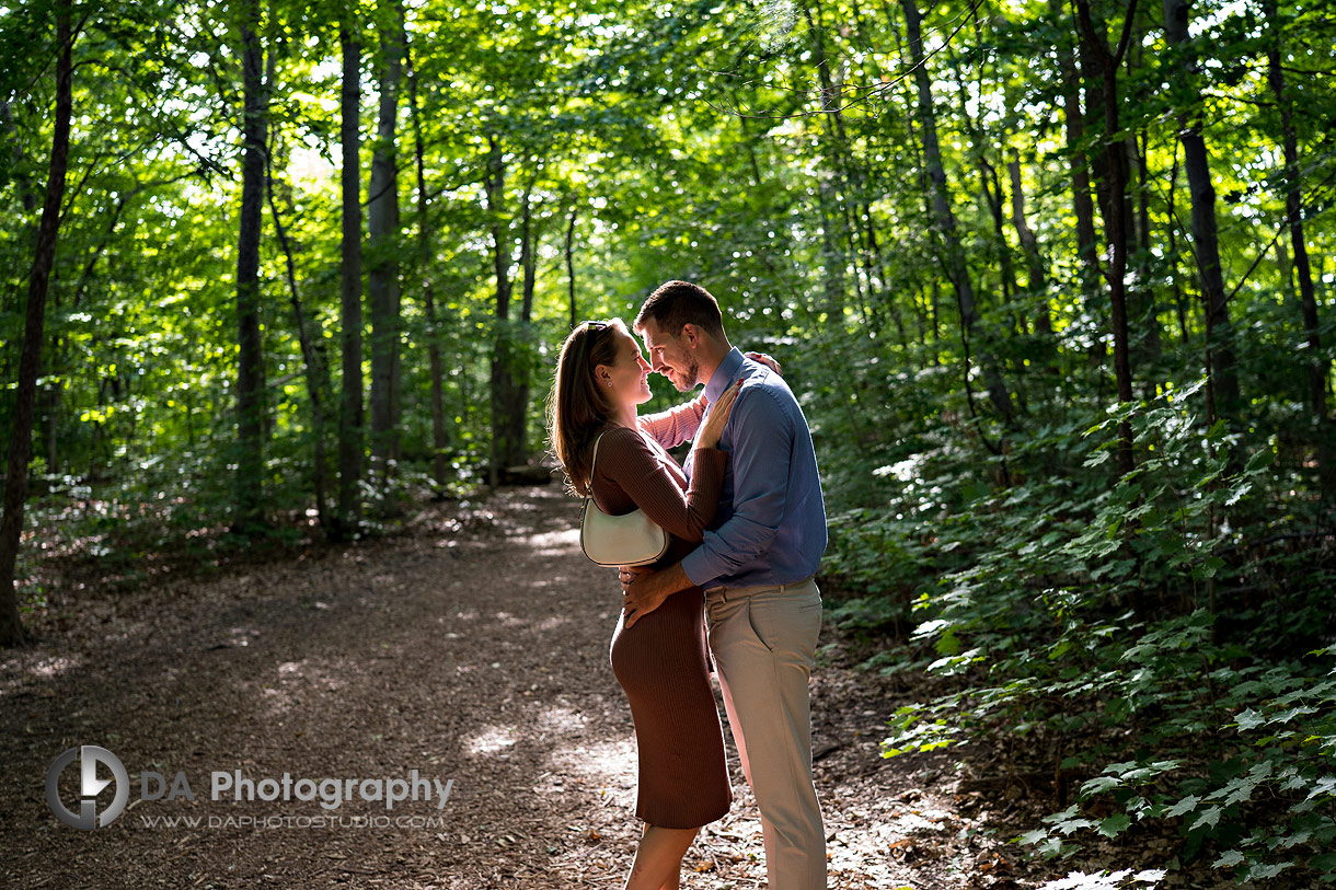 Intimate engagement photos at Mill Pond