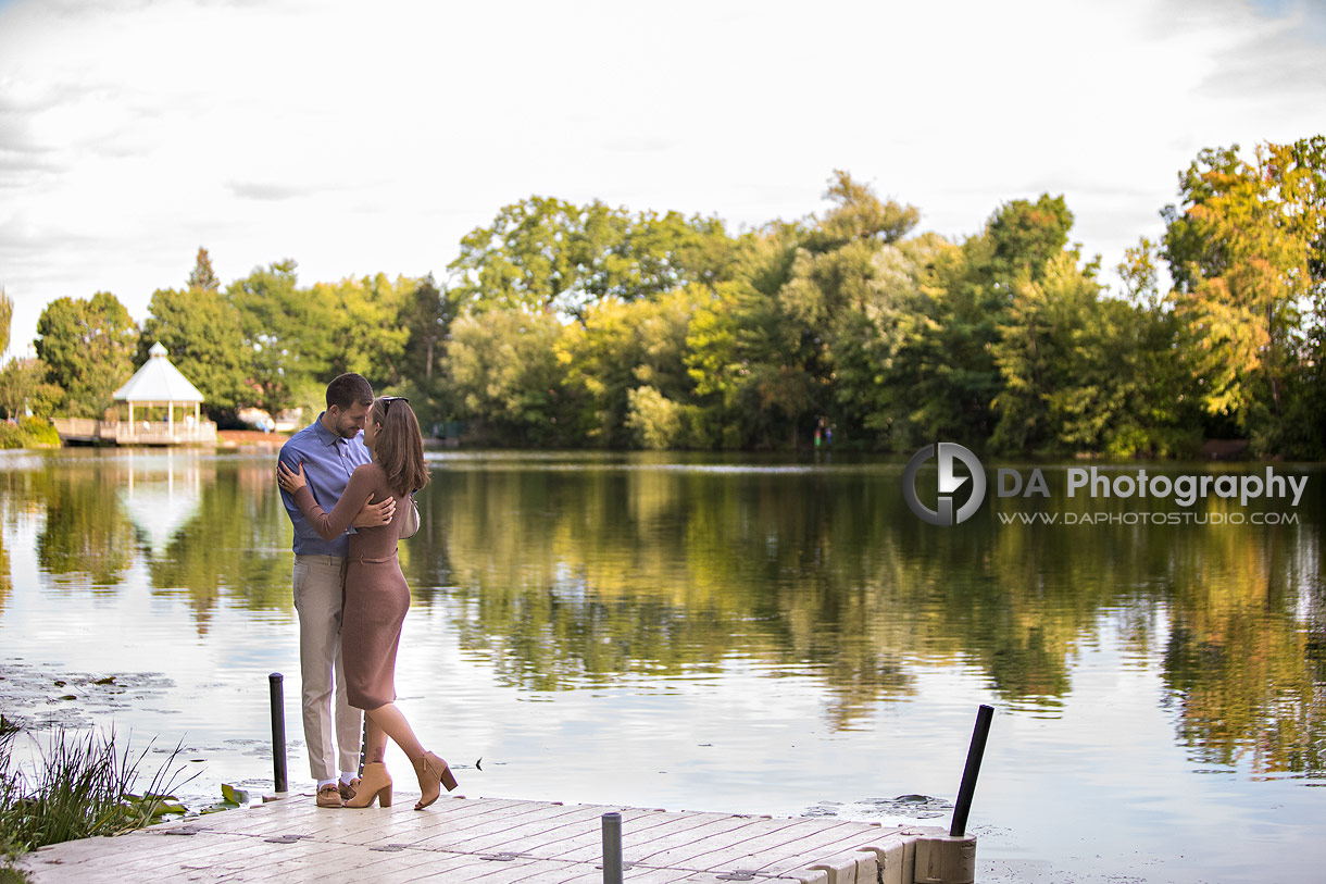 Intimate engagement photos by the lake