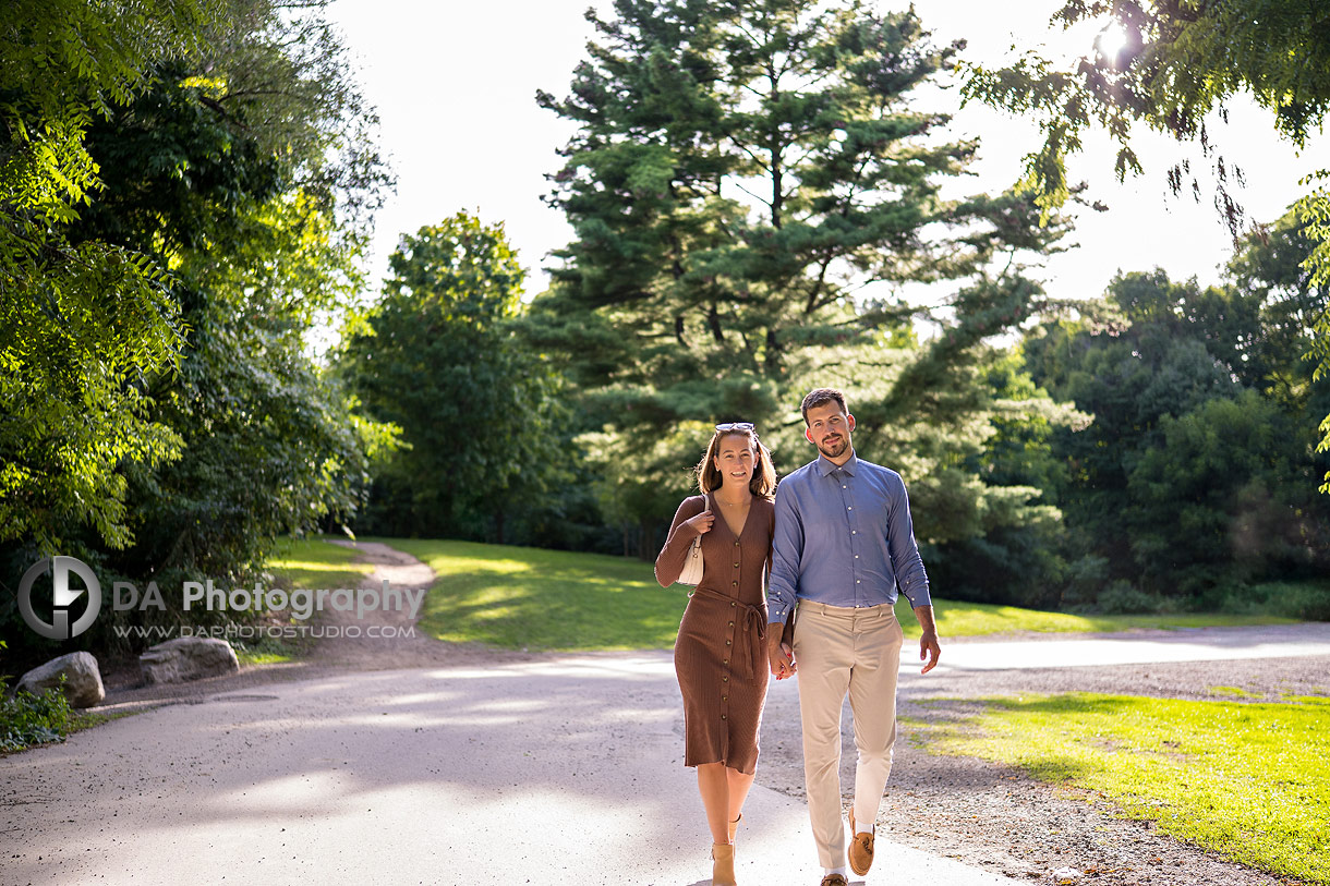 Intimate engagement photo at Mill Pond