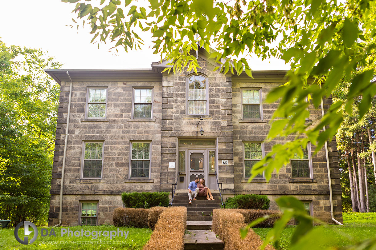 Intimate engagement photo in Milton