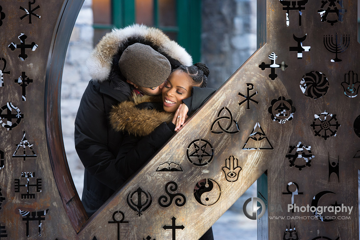 Disteliery District Engagement photographer in Toronto