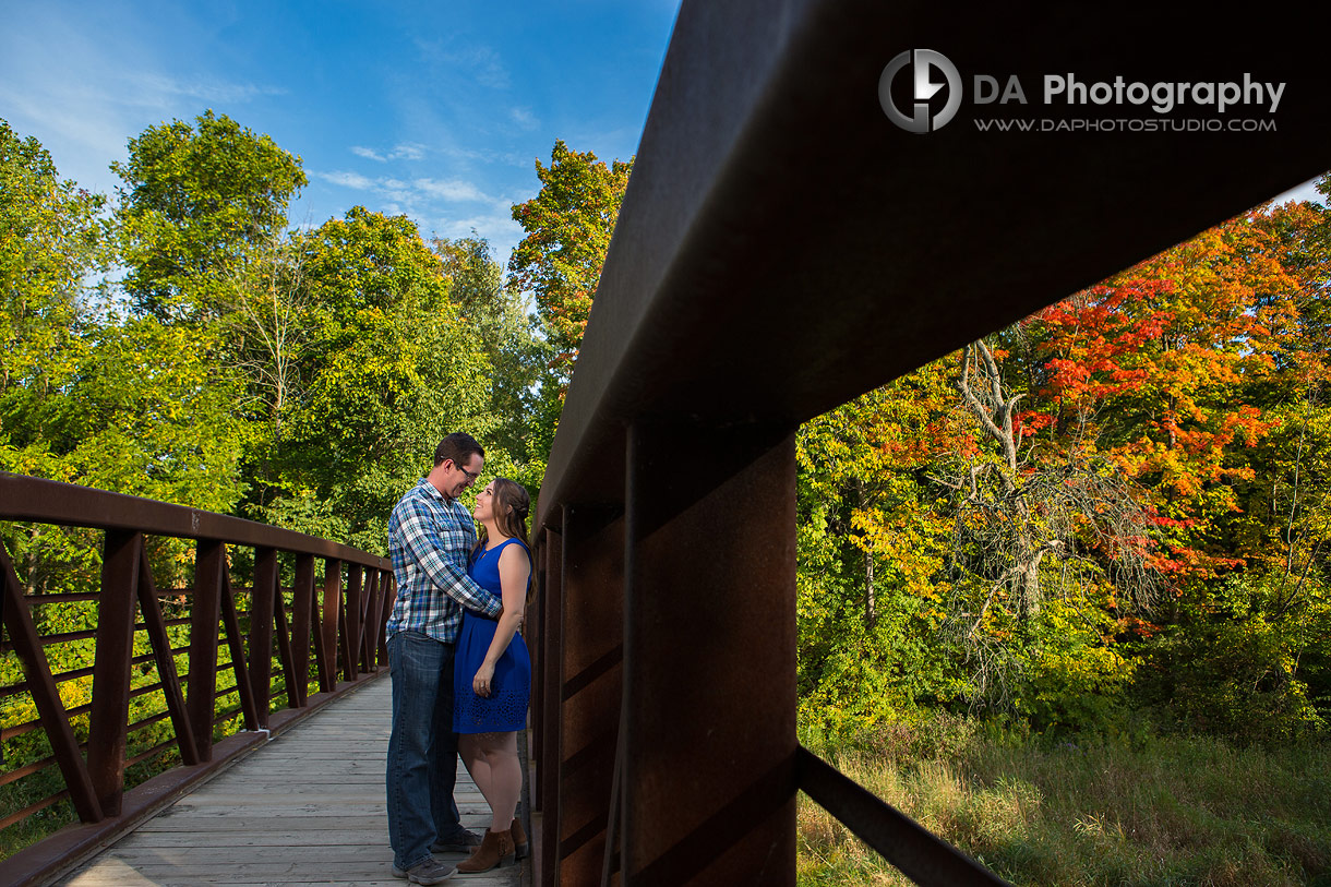 Best Lincoln Engagement Photo Locations with a steel bridge