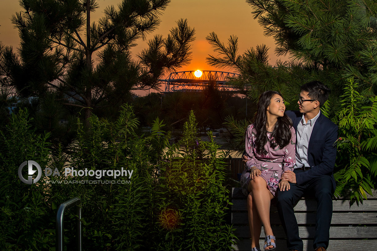 Trillium Park engagement photos at Sunset